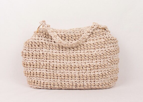 60s beaded crochet straw bag // Simon by Mister E… - image 2