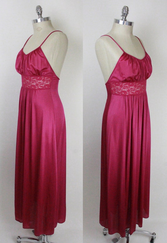 70s 80s Penney's nightgown // sheer lace // low b… - image 5