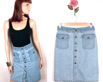 SALE // 90s denim skirt // button down