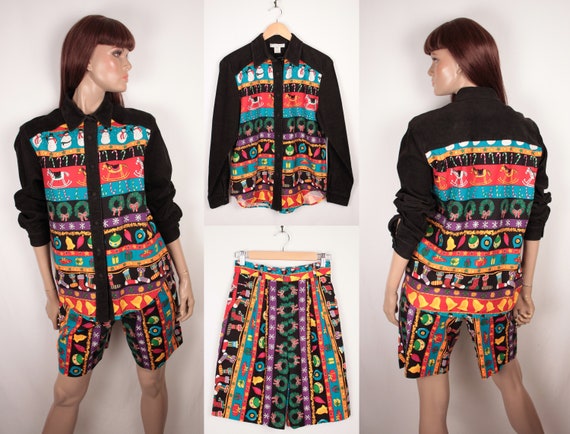 ugly Christmas set // shirt and shorts // cotton