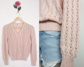 70s pointelle knit sweater // R & K Originals