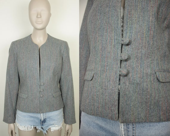 vtg Nanci Jennifer wool blazer // rainbow stitchi… - image 5