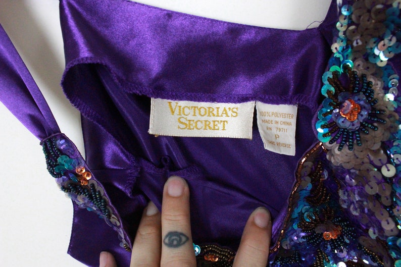 90er Jahre Y2K Victoria's Secret Nachthemd // Pailletten Applikation Bild 9