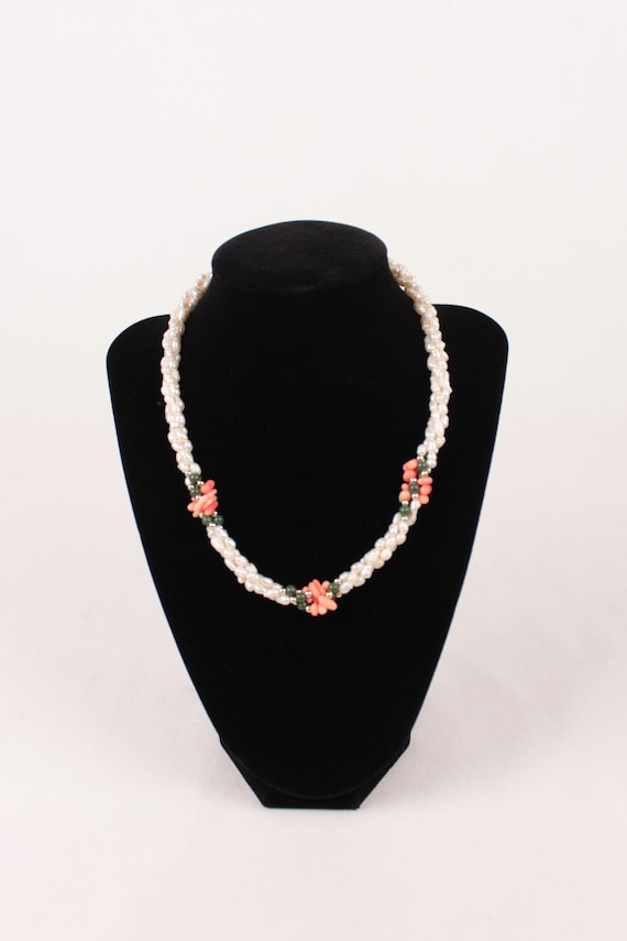 freshwater pearl necklace // twisted multi strand