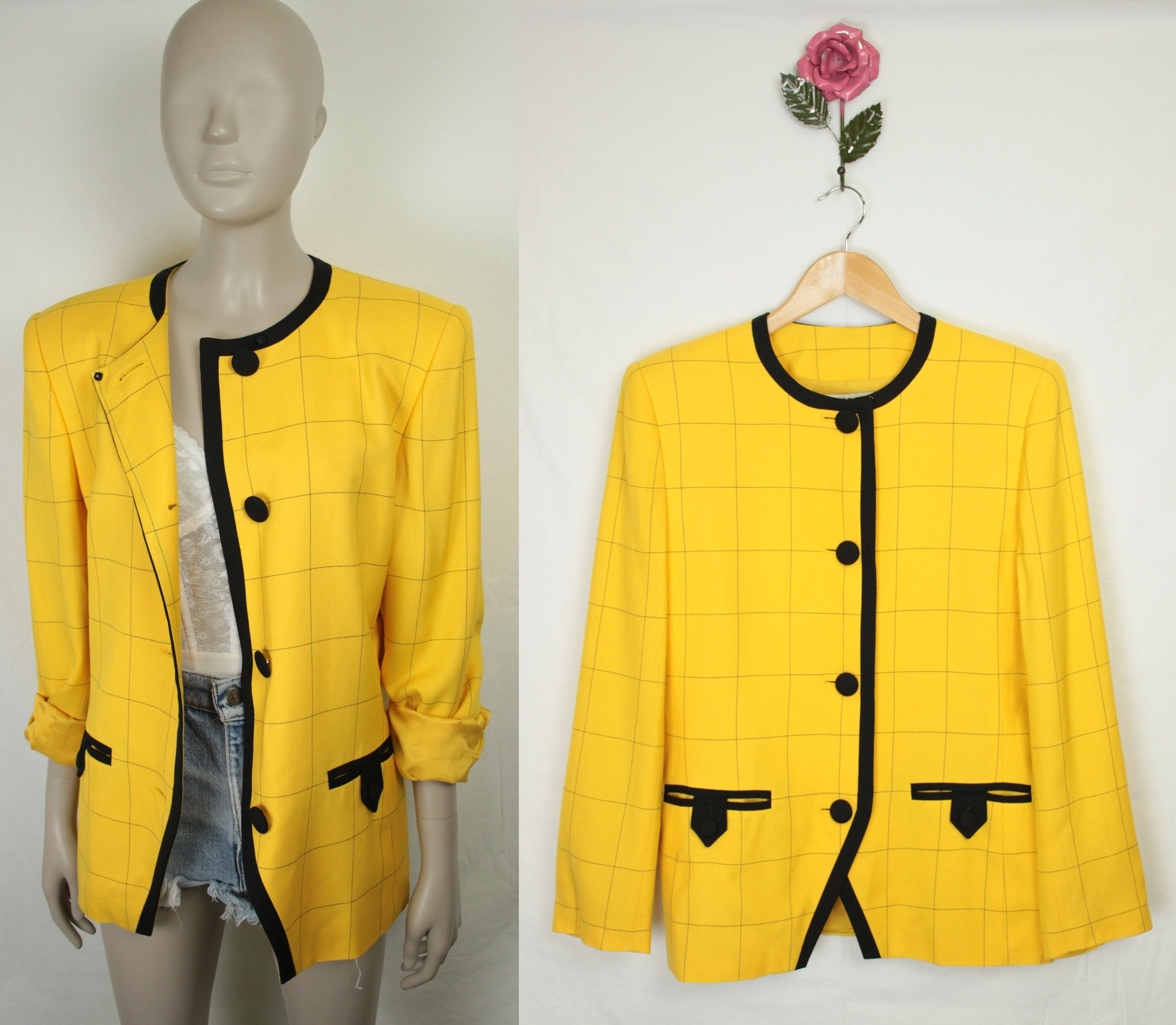 Blazer Femme Kasper - Taille 4 - Couleur Corail Et Marine - Occasion Très Bon état