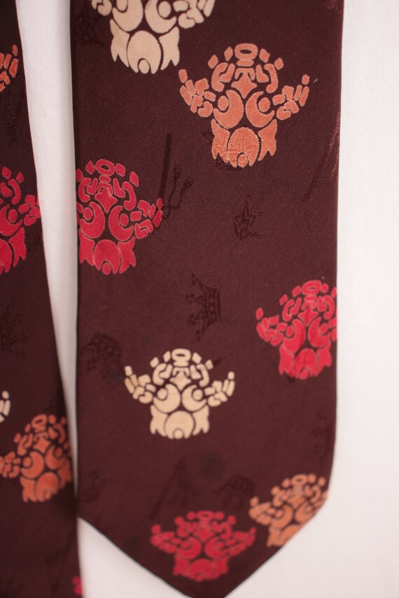 60s 70s novelty tie // crown and scepter damask - image 4