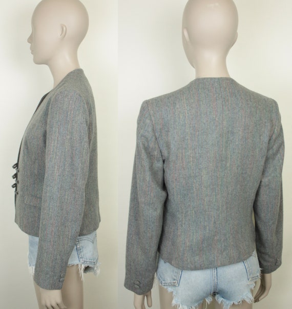 vtg Nanci Jennifer wool blazer // rainbow stitchi… - image 6