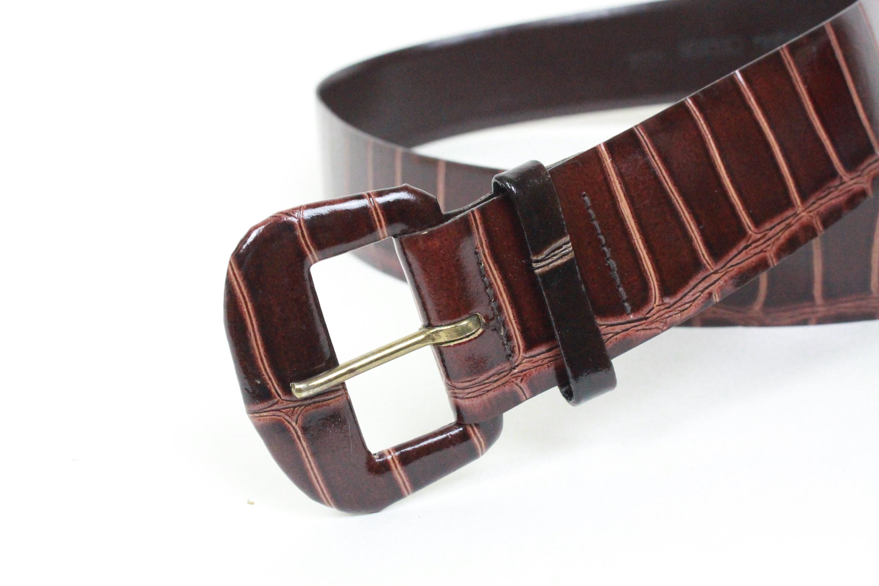 Vintage Cipriani Alligator Calfskin Belt // Italian Leather  display picture 2