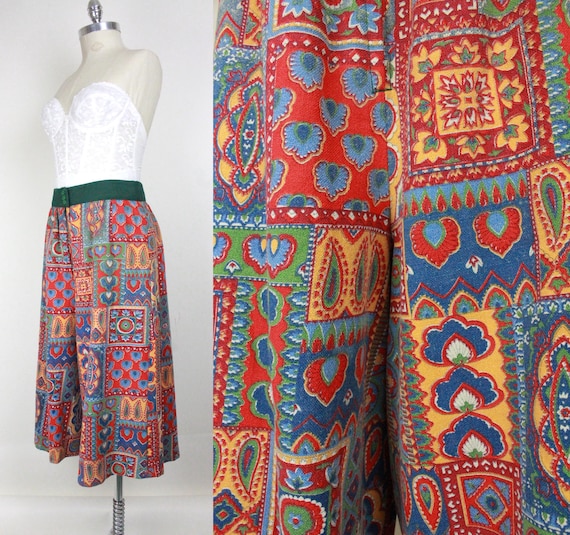vintage bark cloth culottes // cropped palazzo // high waist