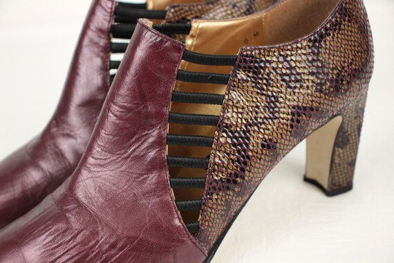 80s 90s booties // metallic snake // size 9 - image 4