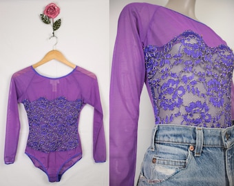 90s Victoria's Secret bodysuit // mesh and lace