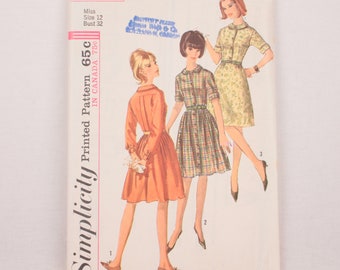 1960s Simplicity 6042 // one piece dress with two skirts // size 12 bust 32