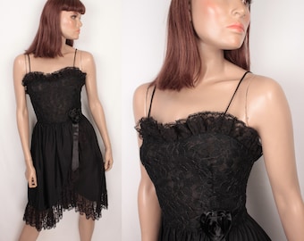 vintage lace and taffeta dress // wrap skirt // sheer bodice