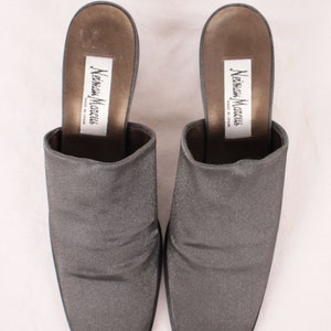 Nieman Marcus metallic graphite mules // sz 9.5AA image 3