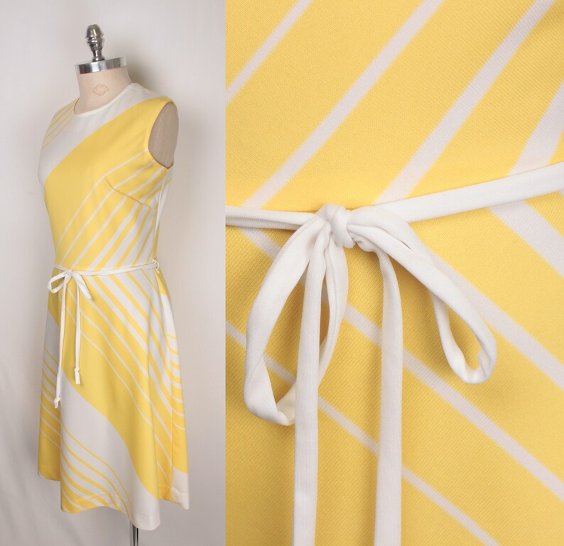 yellow and white striped dress