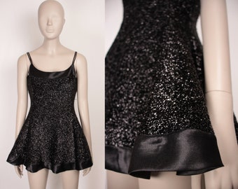 90s Y2K club dress // black astro turf