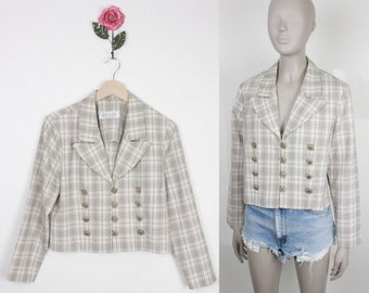 90s Y2K plaid blazer // Petite Sophisticate