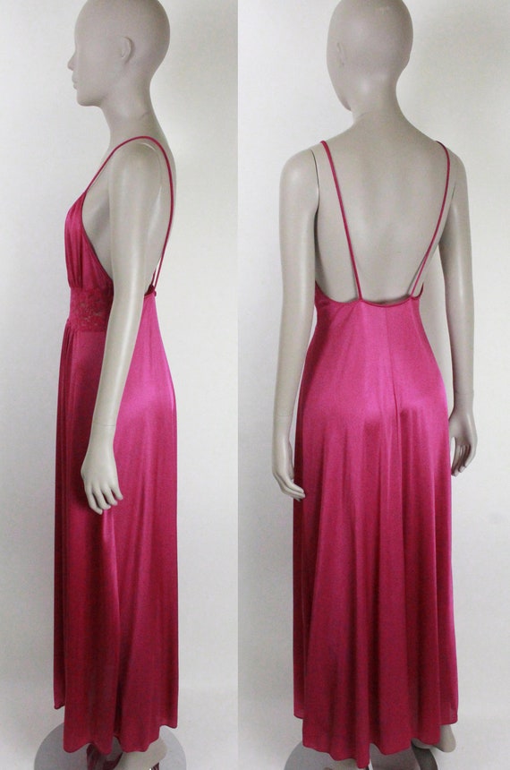 70s 80s Penney's nightgown // sheer lace // low b… - image 3