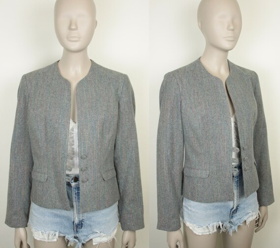 vtg Nanci Jennifer wool blazer // rainbow stitchi… - image 7