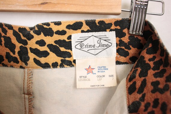 80s 90s leopard print skirt // stretch denim - image 7