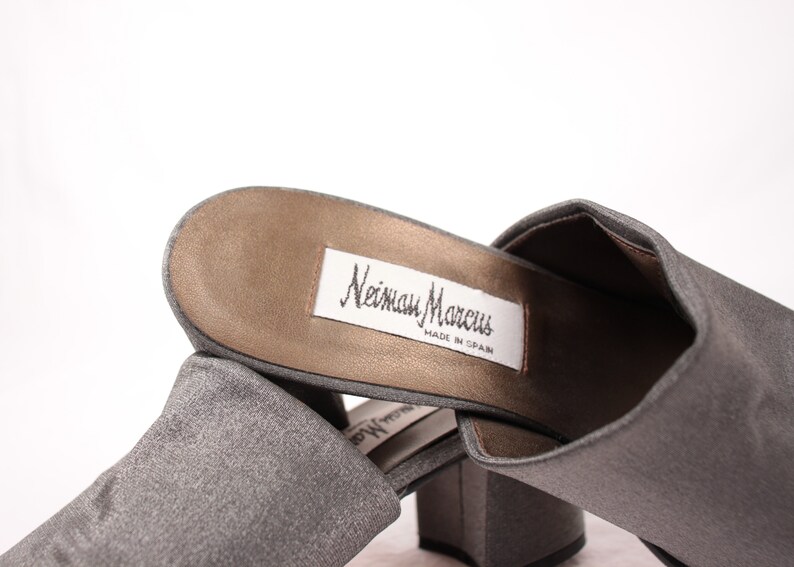 Nieman Marcus metallic graphite mules // sz 9.5AA image 9