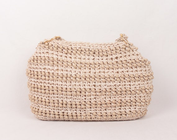 60s beaded crochet straw bag // Simon by Mister E… - image 3