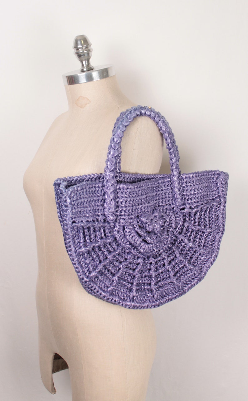 purple straw bag