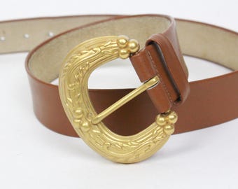 Vintage Anne Klein for Calderon Medium Brown Thick Stamped  display picture 1