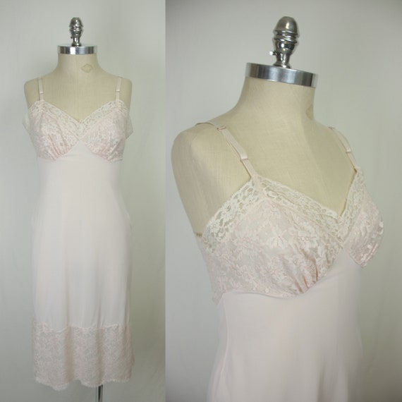 50s 60s Vanity Fair blush full slip // size 34 - image 1