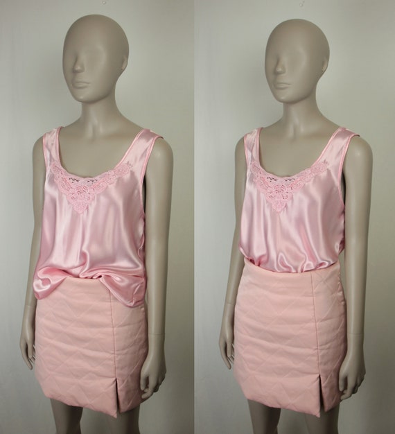 80s 90s satin camisole // bubblegum pink - image 2