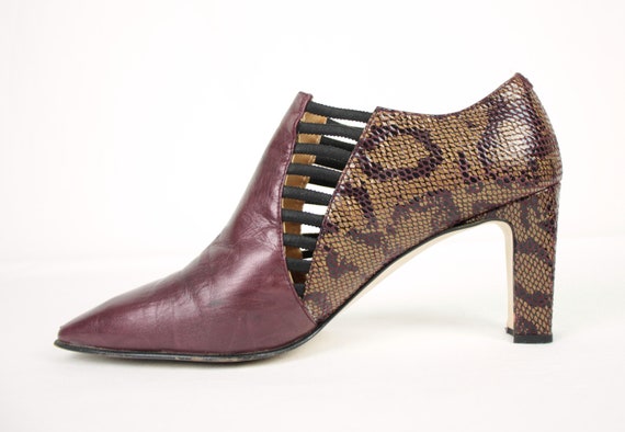 80s 90s booties // metallic snake // size 9 - image 3