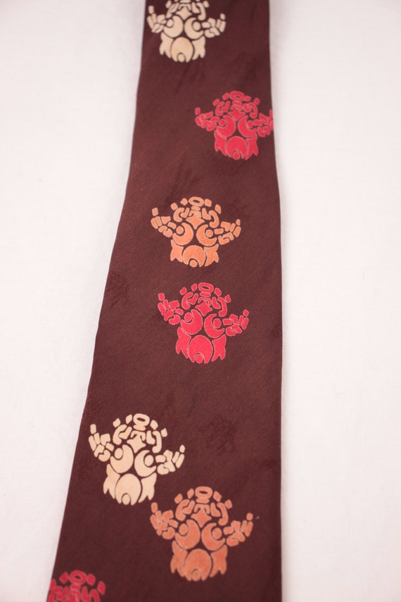 60s 70s novelty tie // crown and scepter damask - image 3