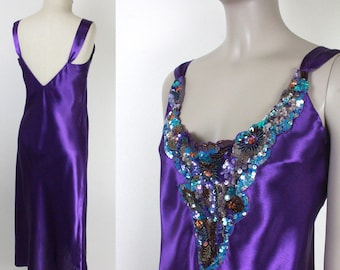 90s Y2K Victoria's Secret nightgown // sequin applique