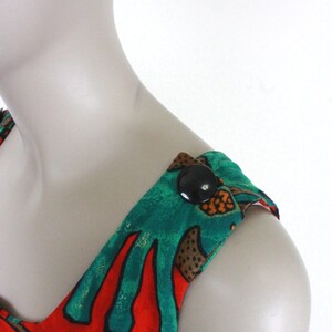 80s 90s sheath dress // elephants and flowers // side buttons image 3