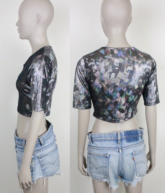 Y2K iridescent spandex top // Class Act View 3