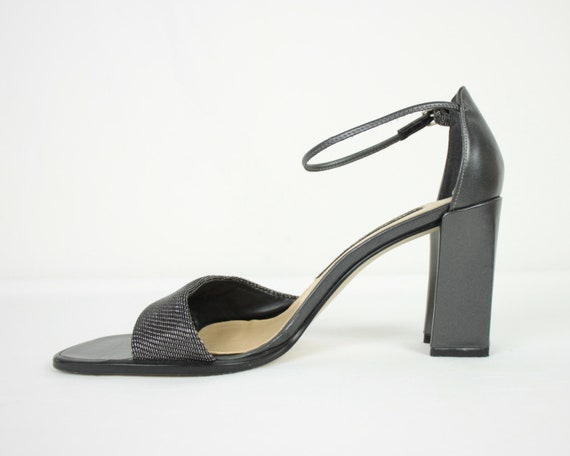 vtg square toe heels // gunmetal // size 7.5 - image 4