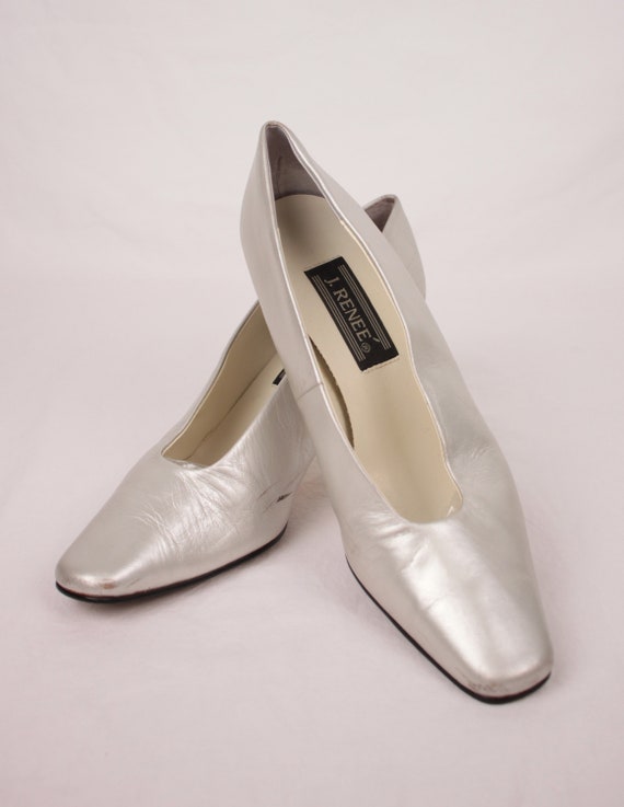 80s acrylic and pearl heels // high vamp // silve… - image 8