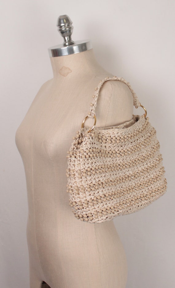 60s beaded crochet straw bag // Simon by Mister E… - image 10