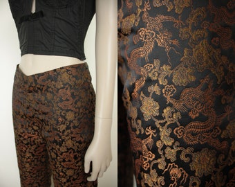 90s Y2k dragon brocade pants // Sans Souci