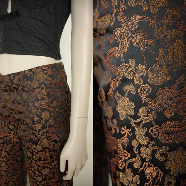 90s Y2k dragon brocade pants // Sans Souci