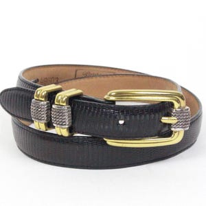 Vintage Brighton Classics Belt // Black With Gold and Silver  display picture 1