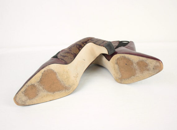 80s 90s booties // metallic snake // size 9 - image 7
