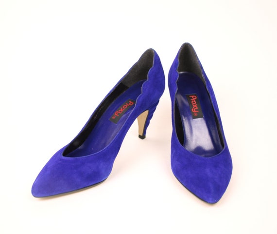 80s 90s suede heels //  // size 7.5 - image 3