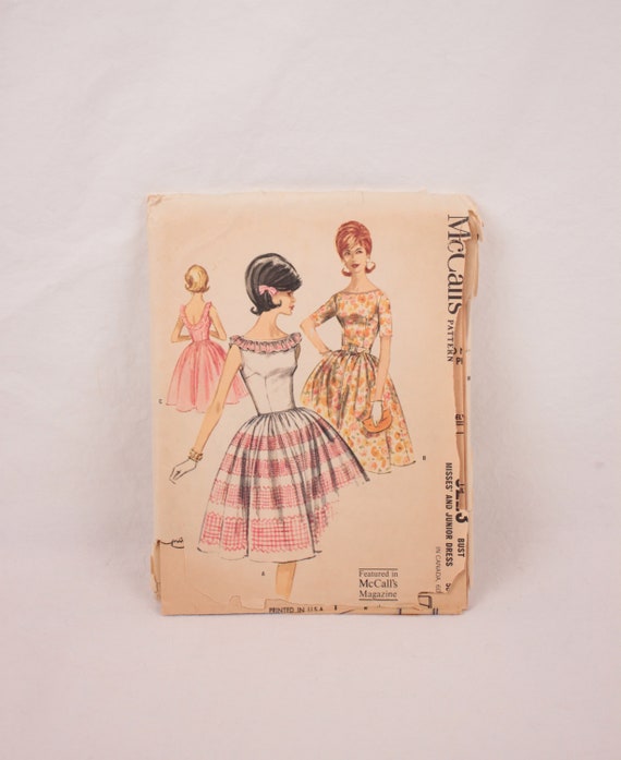 1960s Mccall's 6223 // Full Skirted Dress // Size 12 Bust | Etsy