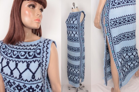 knit sweater dress // side button