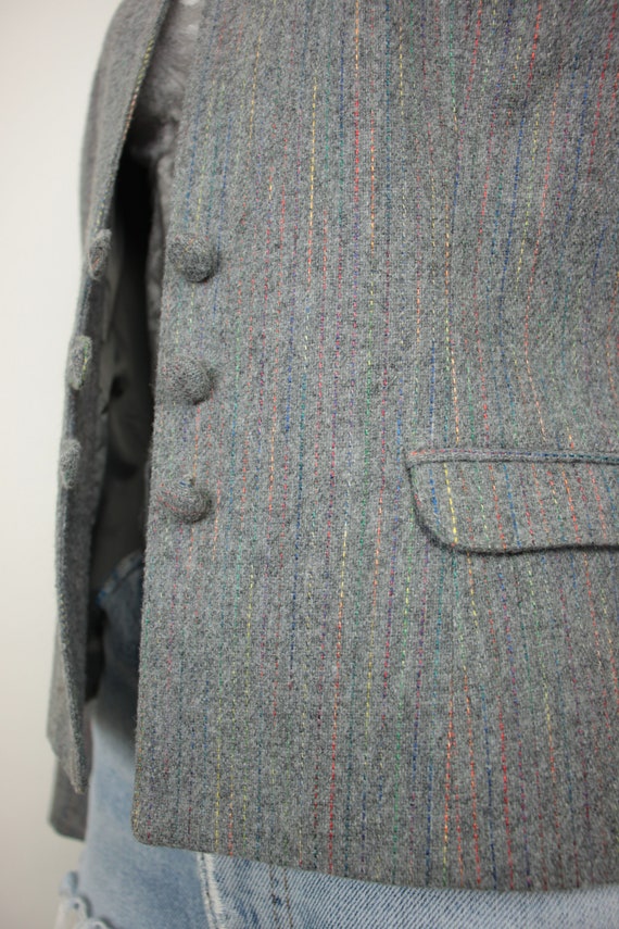 vtg Nanci Jennifer wool blazer // rainbow stitchi… - image 8
