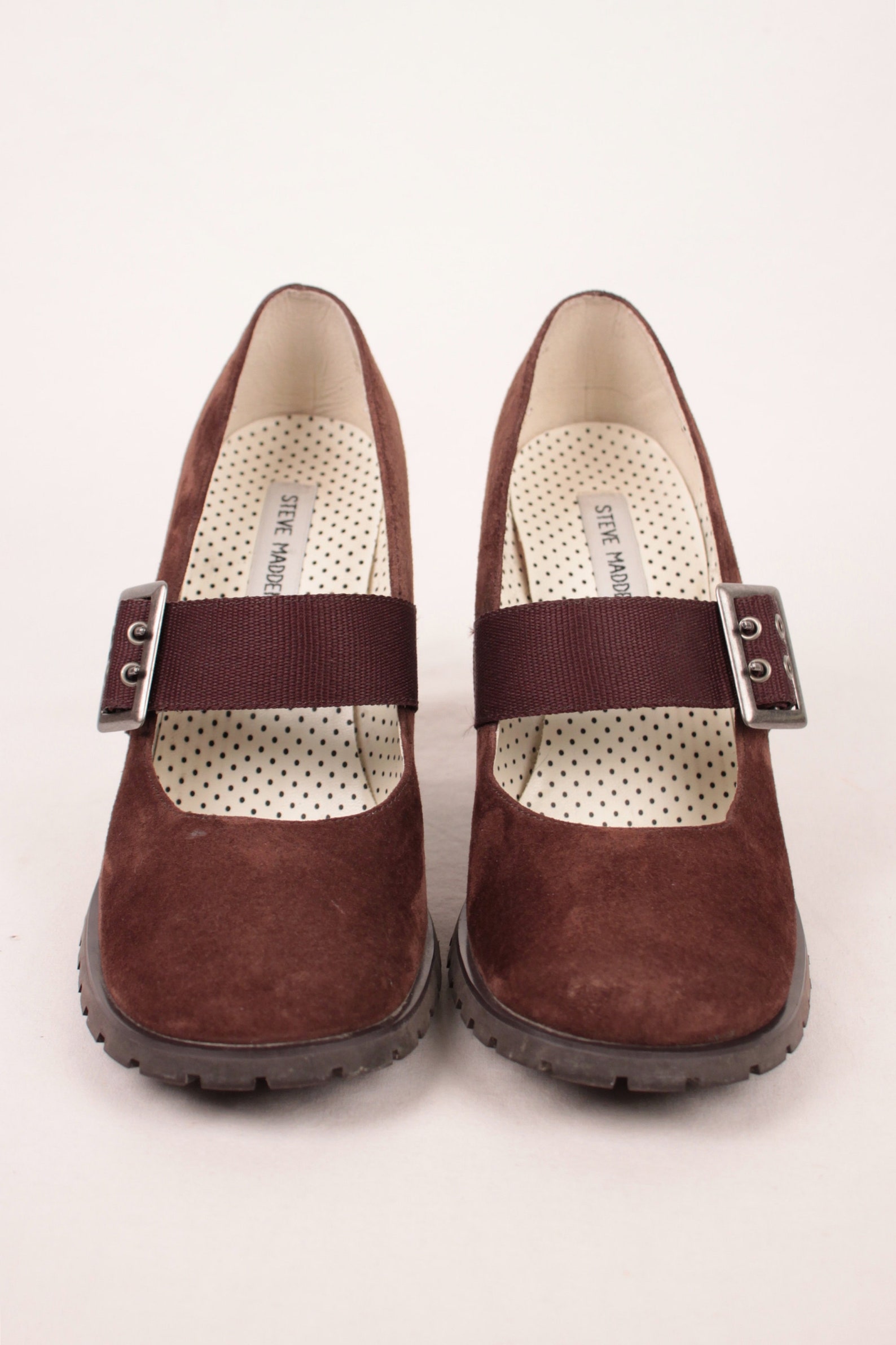 Suede Mary Janes // Lug Sole // Canvas and Grommet Buckle // | Etsy