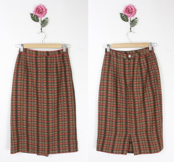 60s 70s Loubella Originals skirt // brown and red… - image 7