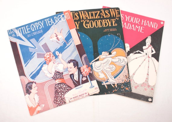 vintage sheet music // 3 piece lot