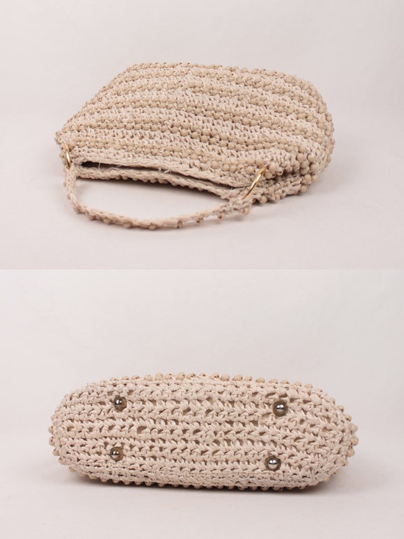 60s beaded crochet straw bag // Simon by Mister E… - image 5